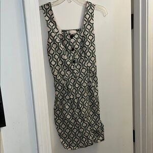 Monteau Green and White Sleeveless Sheath Dress